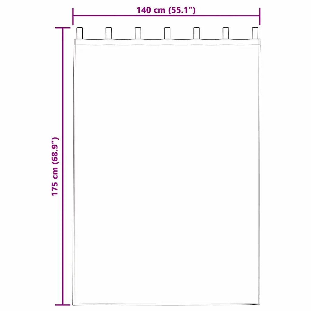 Tende in Velluto con tende 2 pcs Champagne 175 x 140 cm Velluto 4107744