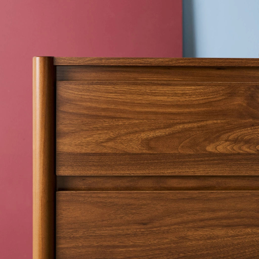 Comò decorazione legno 6 cassetti, noce