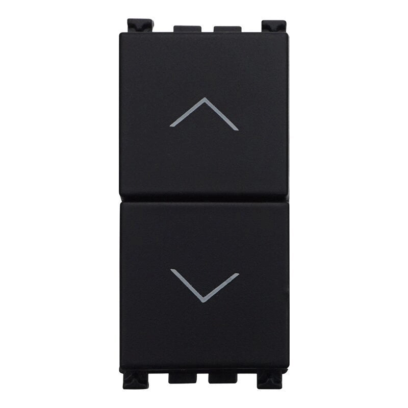 Pulsante Doppio Saliscendi 1P+1P 10A Colore Nero Compatibile Con Vimar Arke
