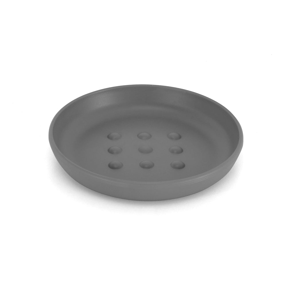 Set accessori bagno da appoggio 5 pezzi in plastica grigio Glim