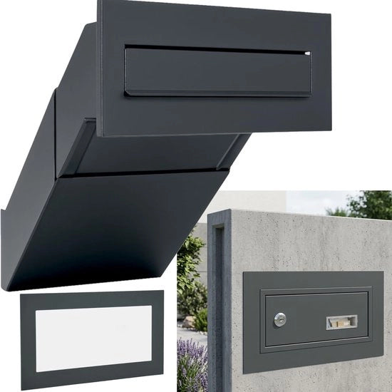Portalettera XXL in cornice - Resistente all'usura - Costruito in lamiera di alluminio - Dimensioni 305 x 135 mm