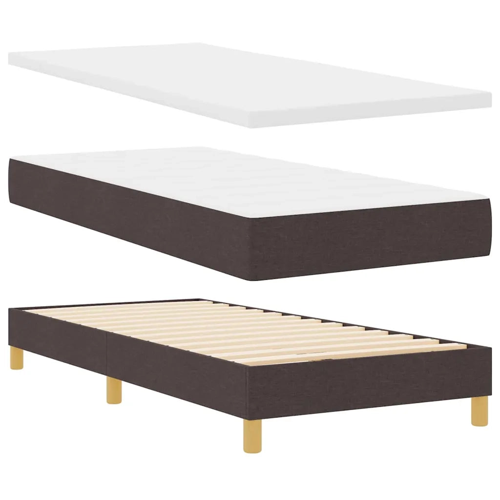 Letto a molle con cuscino Marrone Scuro 90 x 200 cm Tessuto 3338968