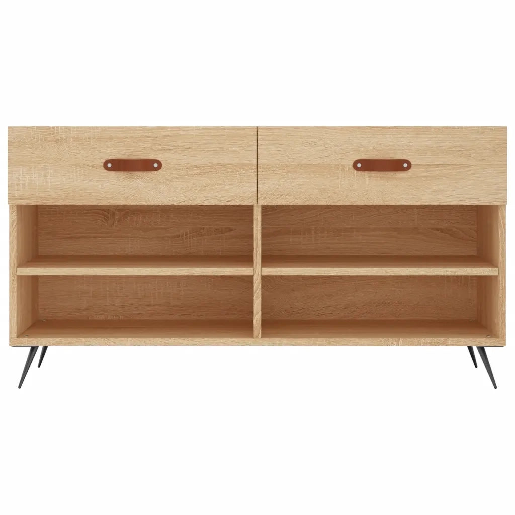 Panca Porta Scarpe-Sgabello-Panca Scarpiera Rovere Sonoma 102x35x55 cm Legno Multistrato 383673