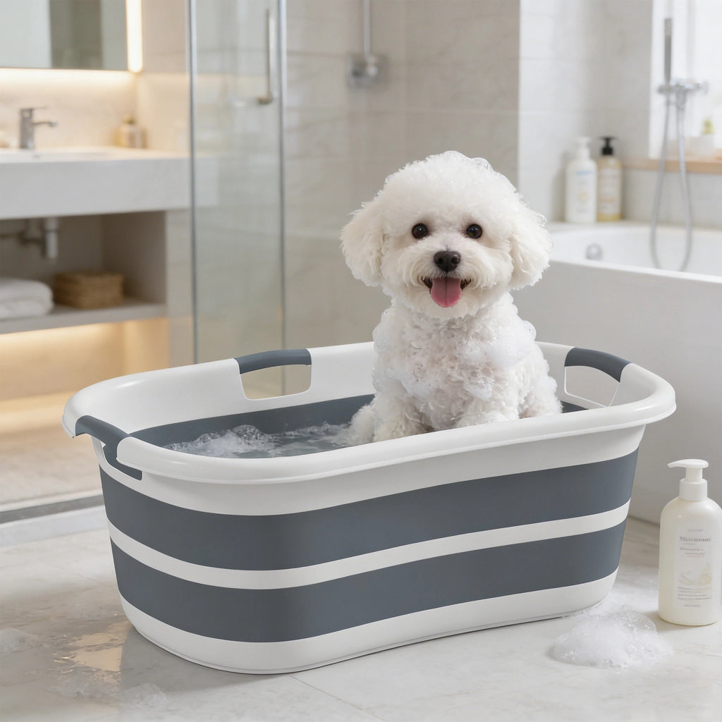 Vasca da Bagno per Cani ¨C Minimal ¨C Grigia, Pieghevole, Portatile