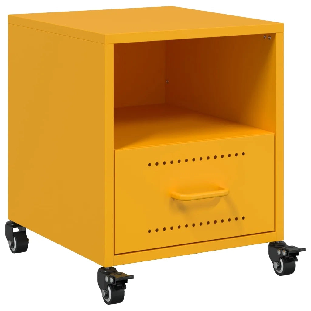 Comodino Giallo Senape 36x39x43,5 cm in Acciaio 846710