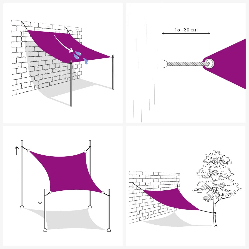 135643 Sunshade Sail Oxford Fabric Rectangular 2x4,5 m Red