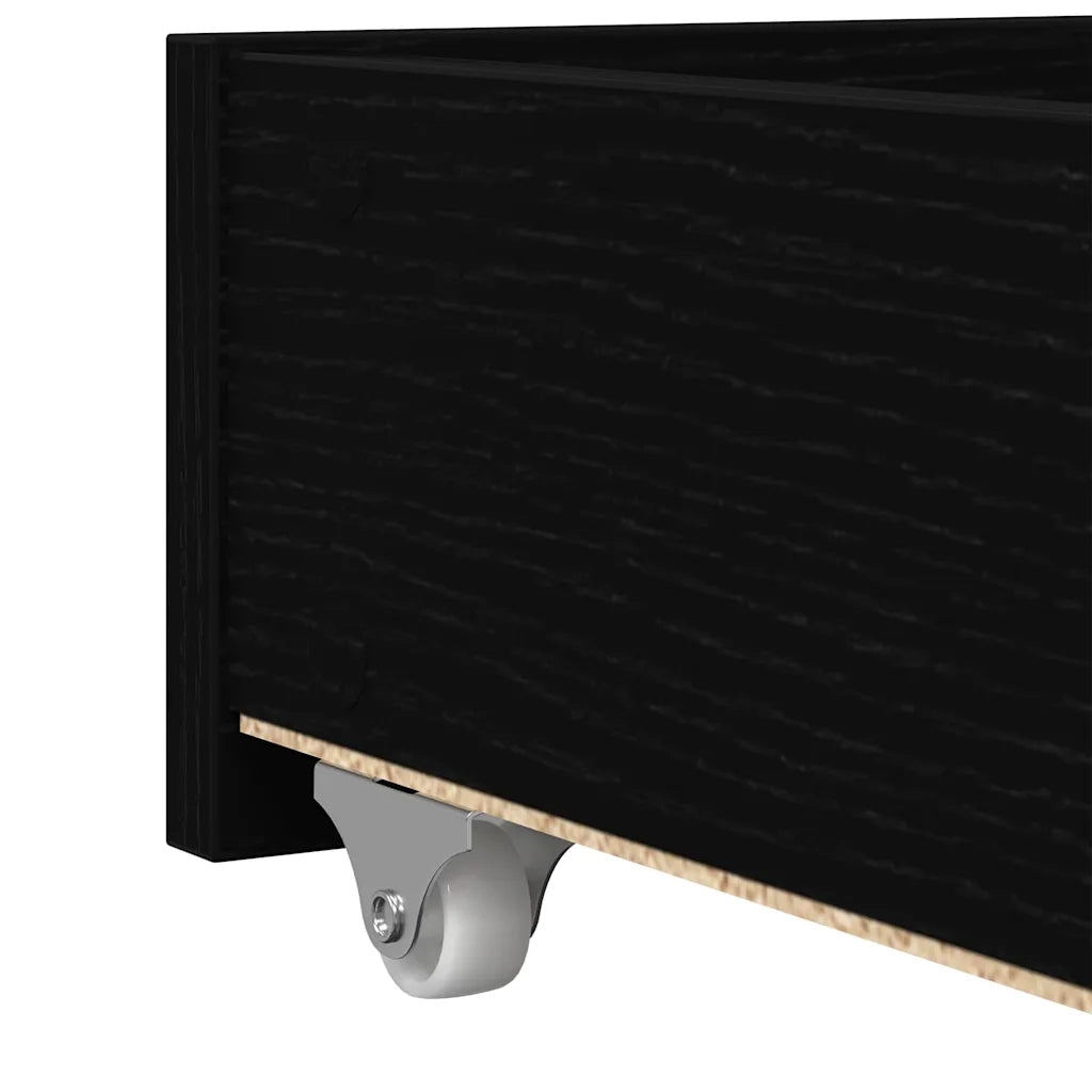 Daybed con testiera-Letto Giorno-Divano Letto Rovere Nero 90 x 200 cm Legno multistrato 513378