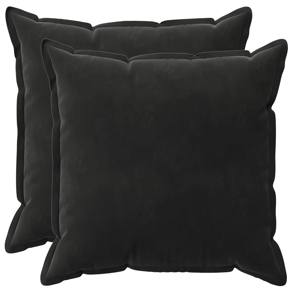 Federa 2 pcs HOUTEN Nero 65 x 65 cm Velluto 920977