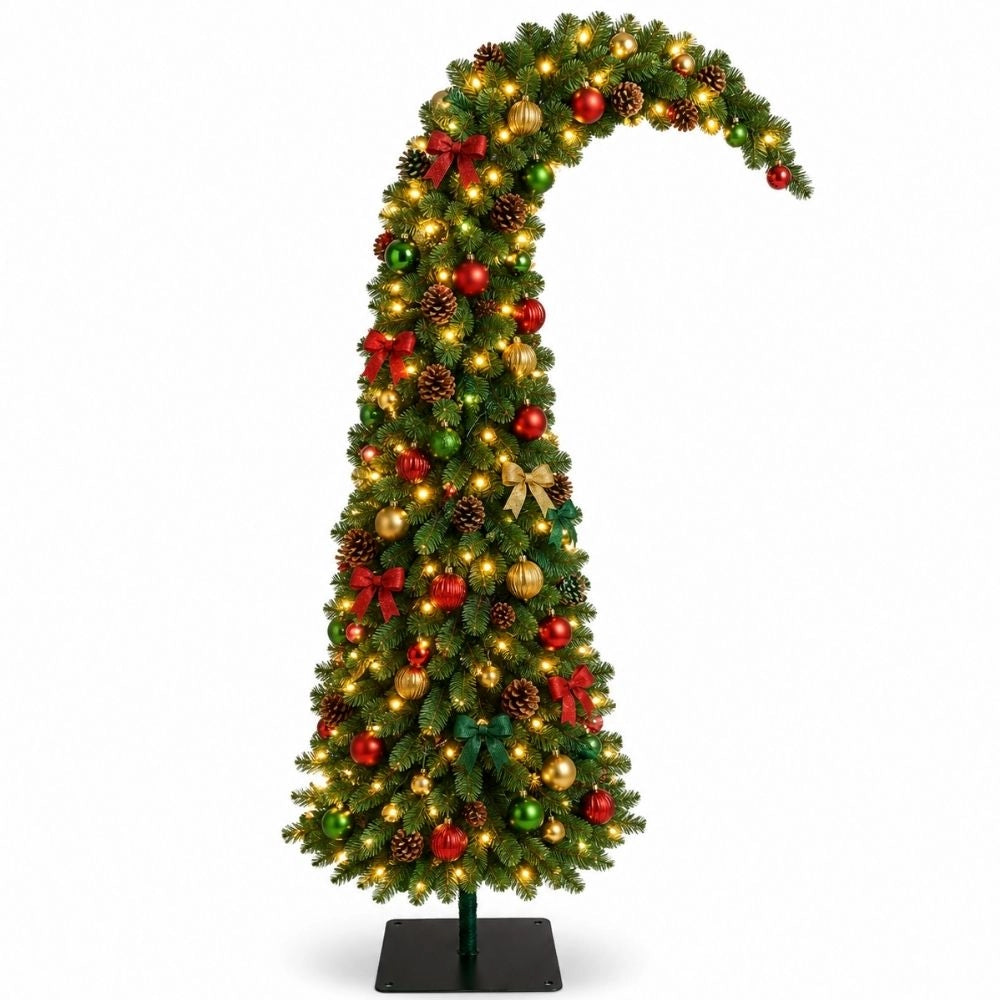 Albero di natale birbone 210 cm slanciato con 250 led fortunato