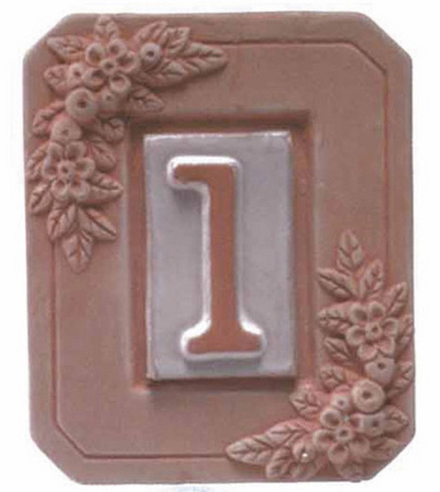5pz portanumero in terracotta 1 posto cm. 13x16 cod:ferx.34718