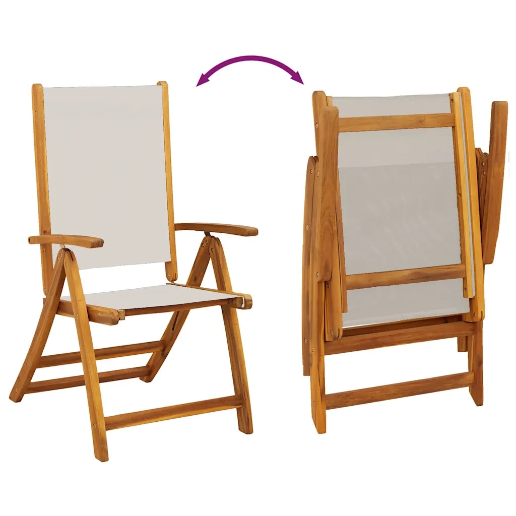 Set Pranzo da Giardino 9pz Legno Massello di Acacia e Textilene 3279291