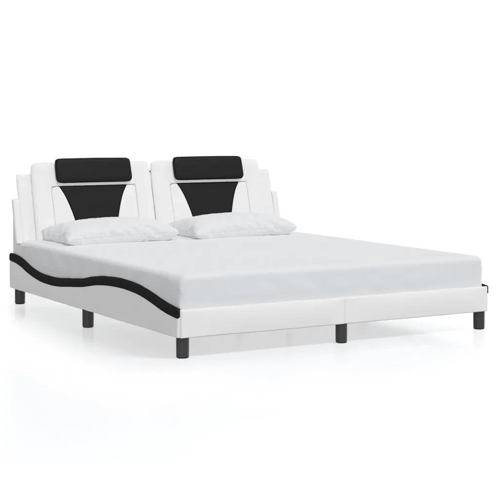Giroletto Viana con LED senza Materasso Bianco e Nero 180x200 cm