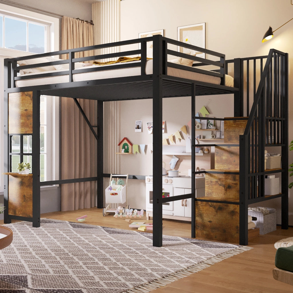letto a castello metallo e mdf nero 140 x 200 cm