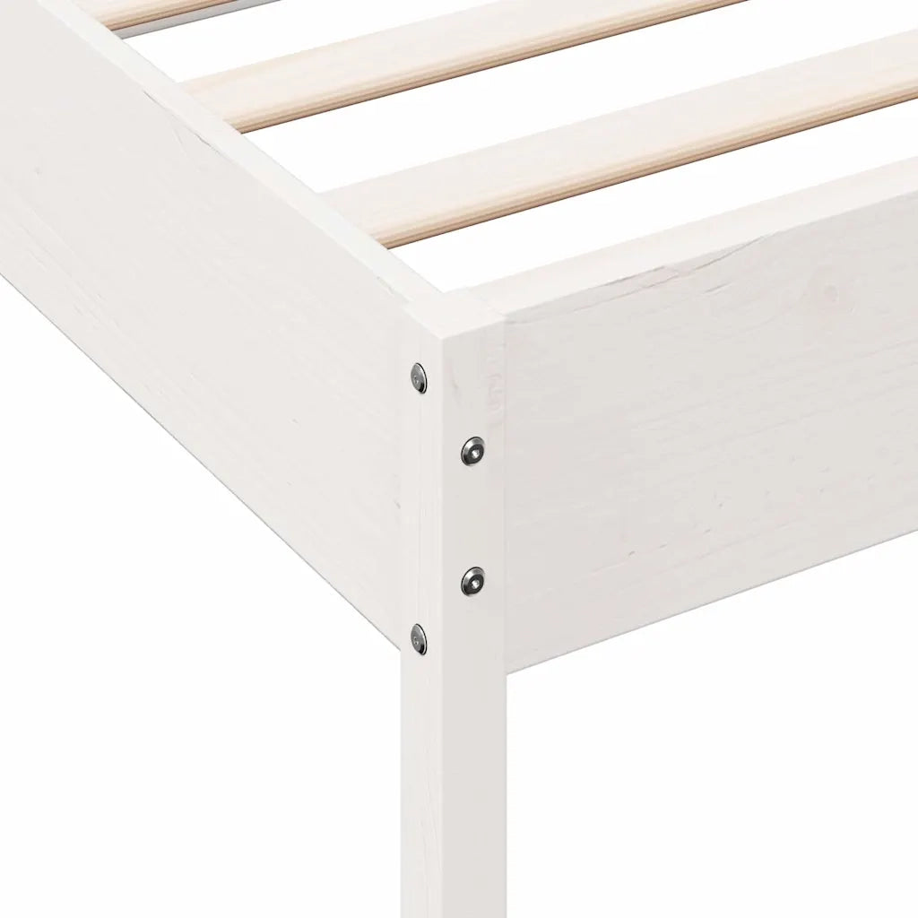 Giroletto senza Materasso-Struttura Letto Bianco 100x200 cm Legno Massello Pino 340012
