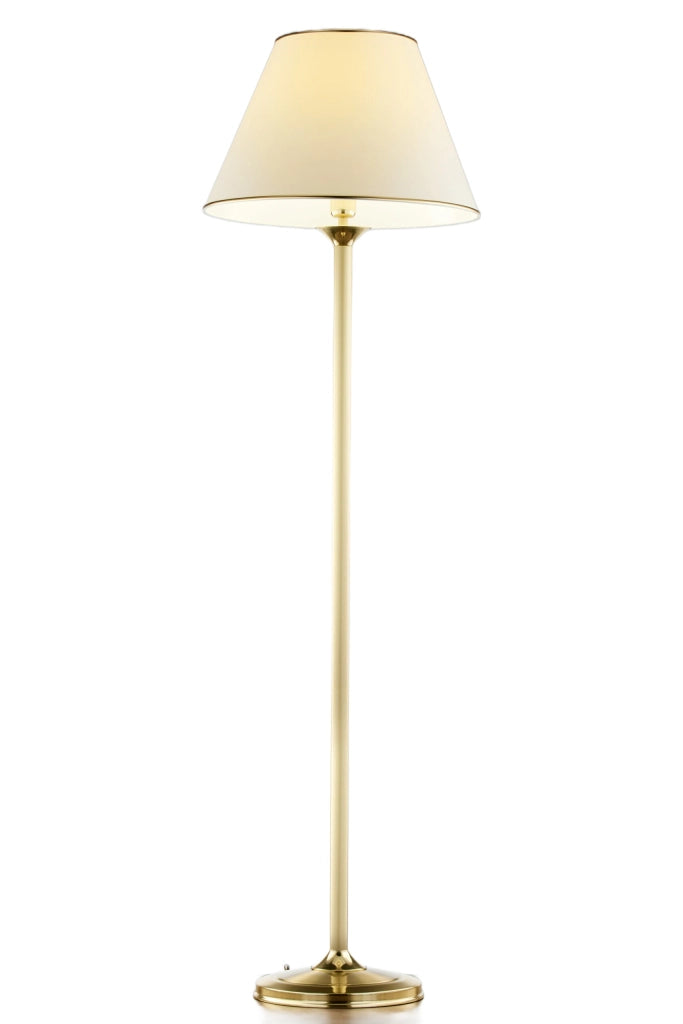 Lampada da terra ottone satinato ecru E27 15W Jupiter