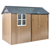 Capanno da giardino walk-in 300 x 235 cm in acciaio con chiusura a bullone resistente ai raggi UV impermeabile marrone