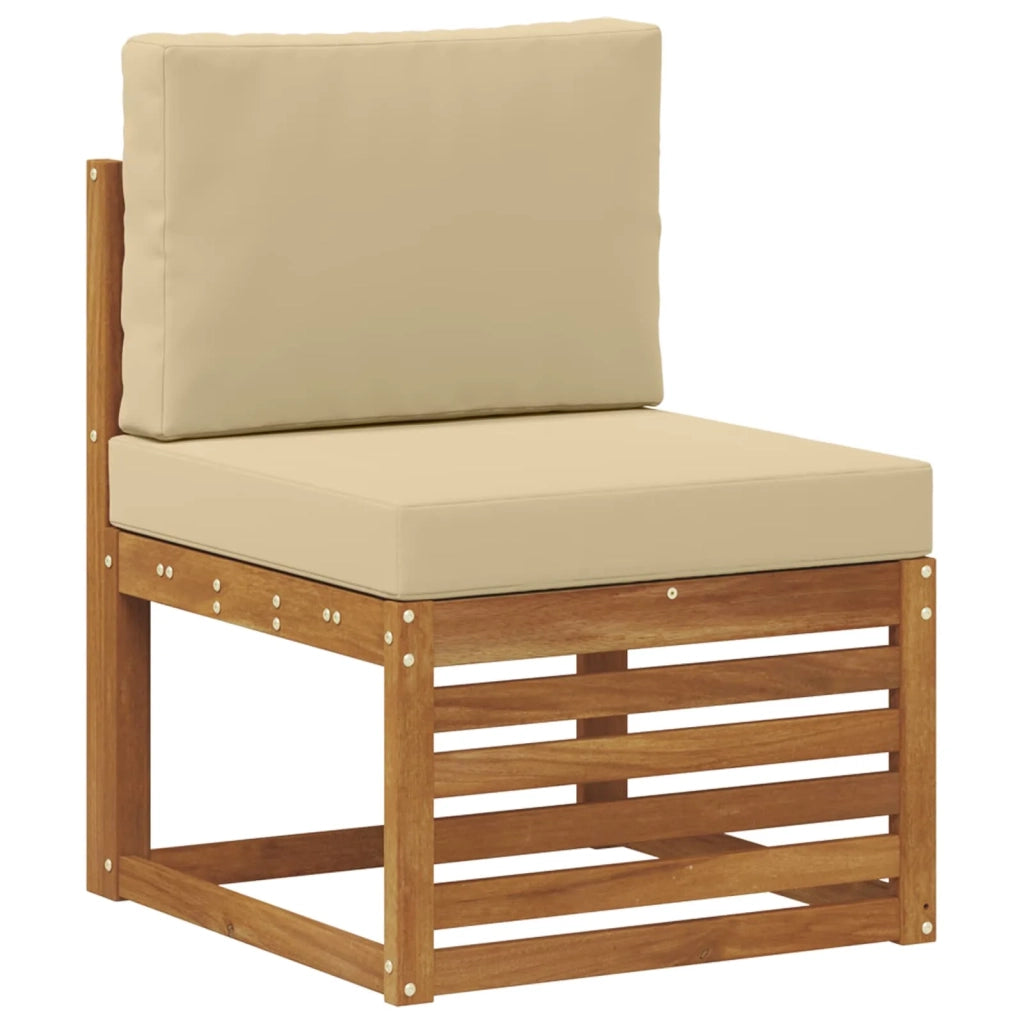 Set di divani da esterno con cuscino 5 pcs Naturale e Beige 3374773