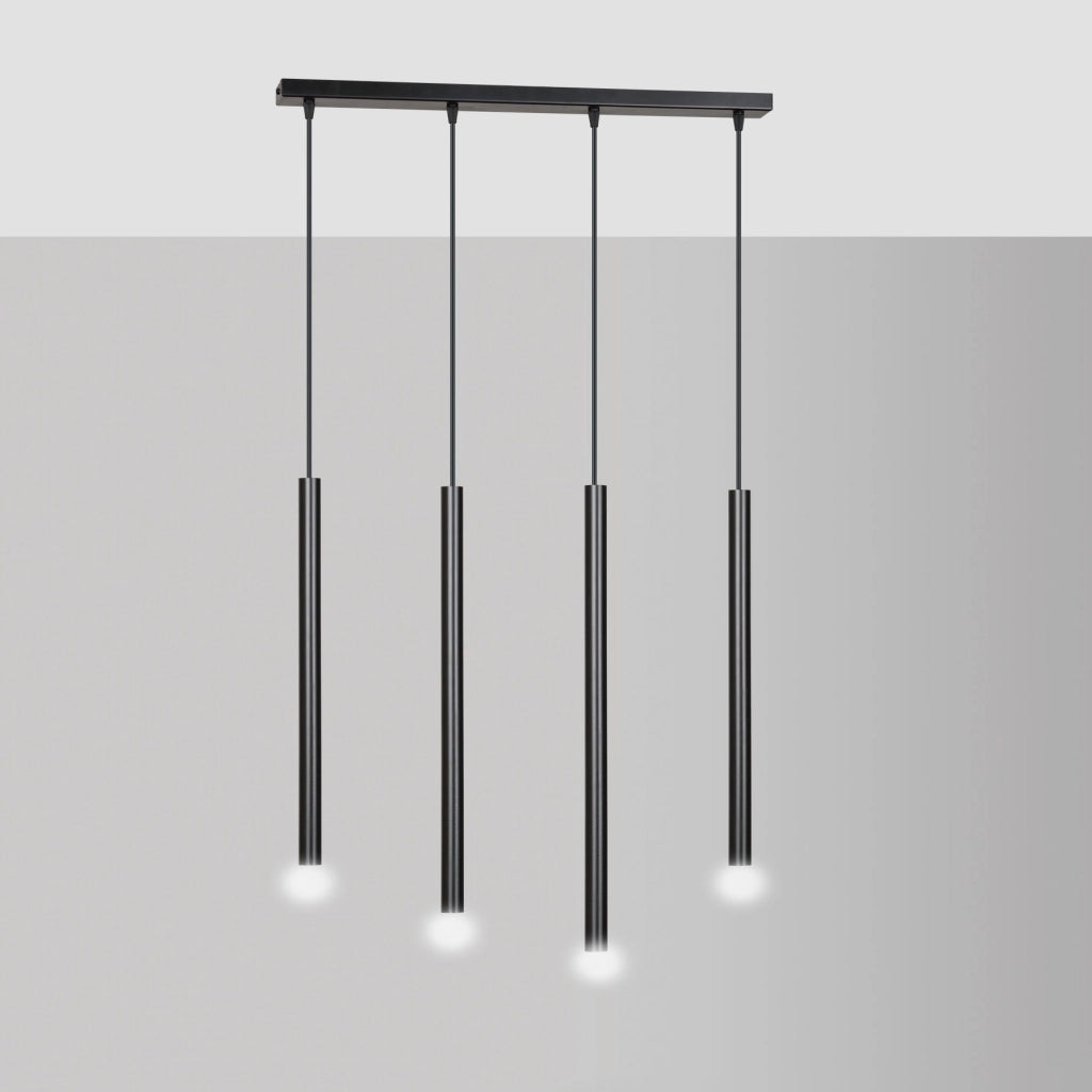 Lampadario Emibig Selter 4xG9 nero regolabile 120cm