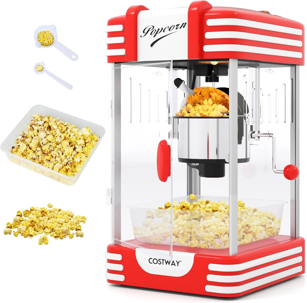 Macchina Pop Corn per Casa in Acciaio Inox, Cottura in 3-5 minuti
Popcorniera con Cucchiai per Chicchi e Olio, Condimento Personalizzato, Stile Cinema