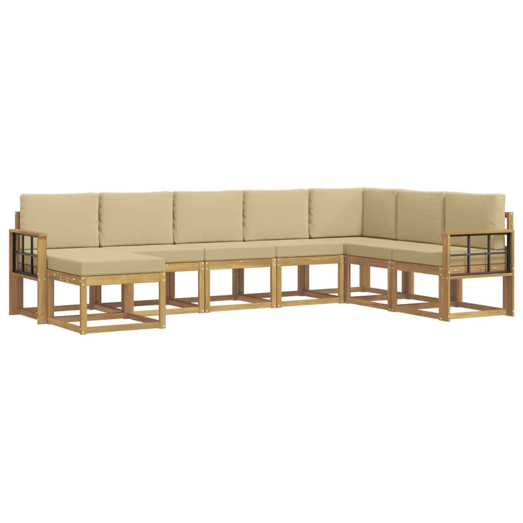 Set di divani da esterno con cuscino 8 pcs Bianco e Beige 3388062