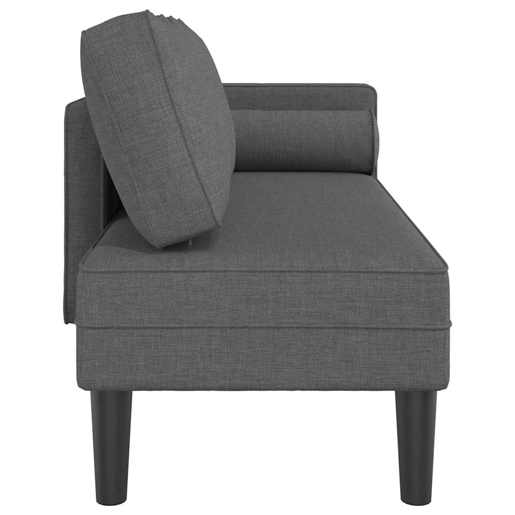 Chaise Longue con Cuscini Grigio Scuro in Tessuto 4007580
