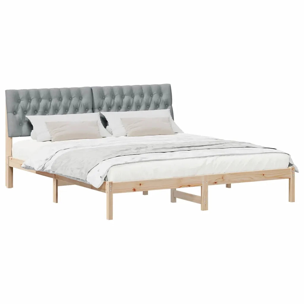 Letto matrimoniale | Letto per adulti | Letto con Testiera Rivestita con testiera Marrone 180 x 200 cm
