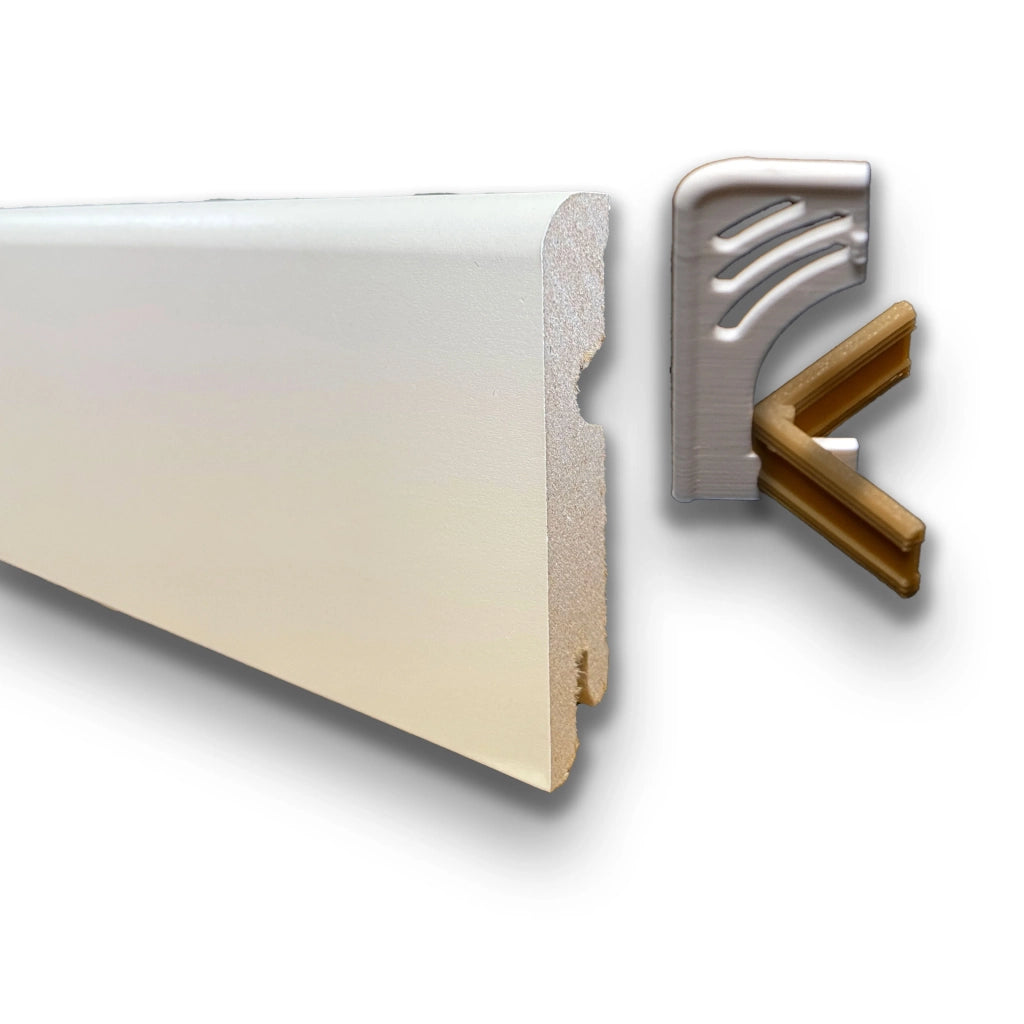 Kit N.5 Proteggiangoli esterni coordinati ai nostri Battiscopa in fibra di legno bianchi - BC 80x15 fibra di legno SKU-6087 BIANCO