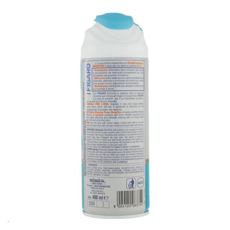 FIGARO UOMO SCHIUMA DA BARBA SENSITIVE 400 ML
