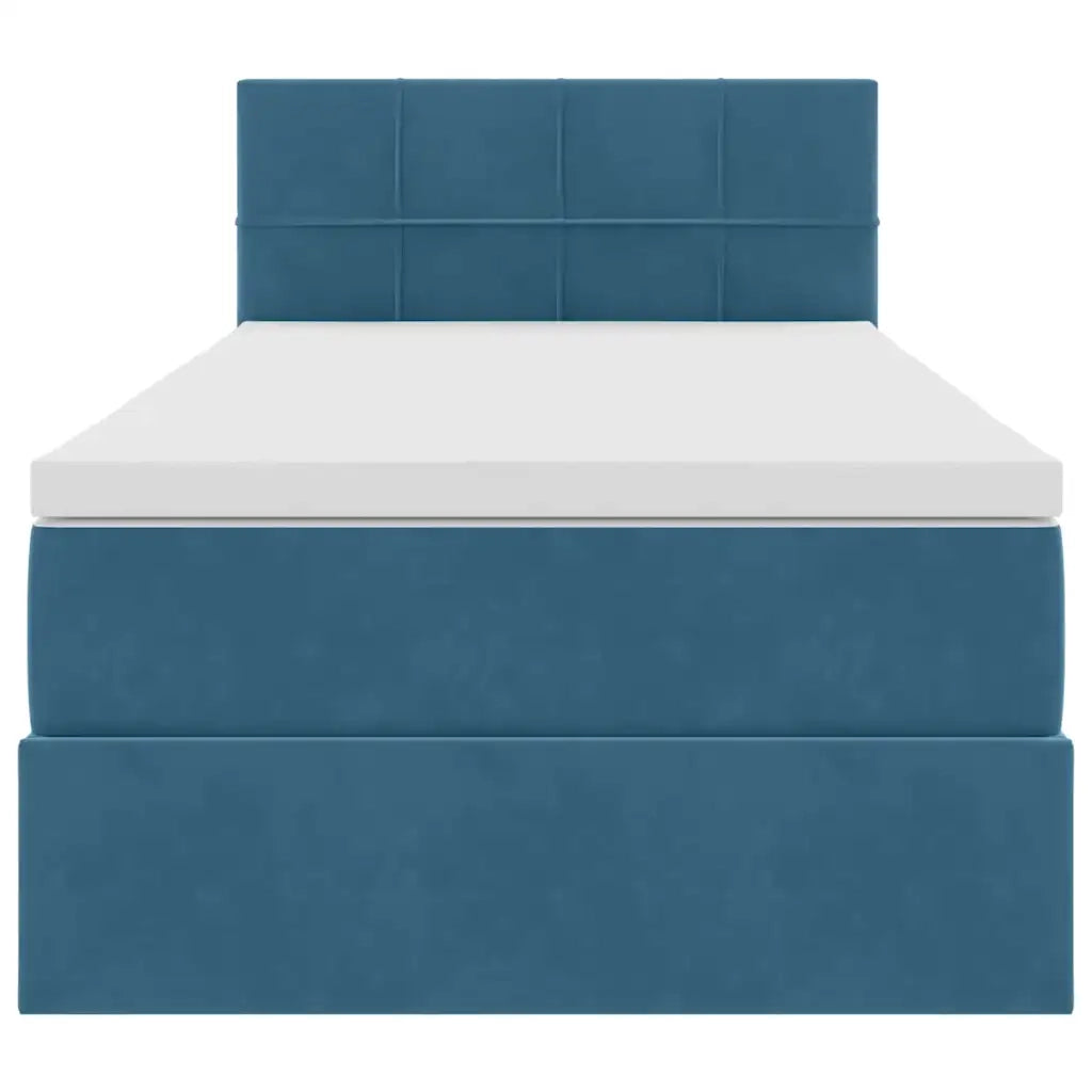 Letto con Contenitore Blu Scuro 100 x 200 cm Velluto 3370741