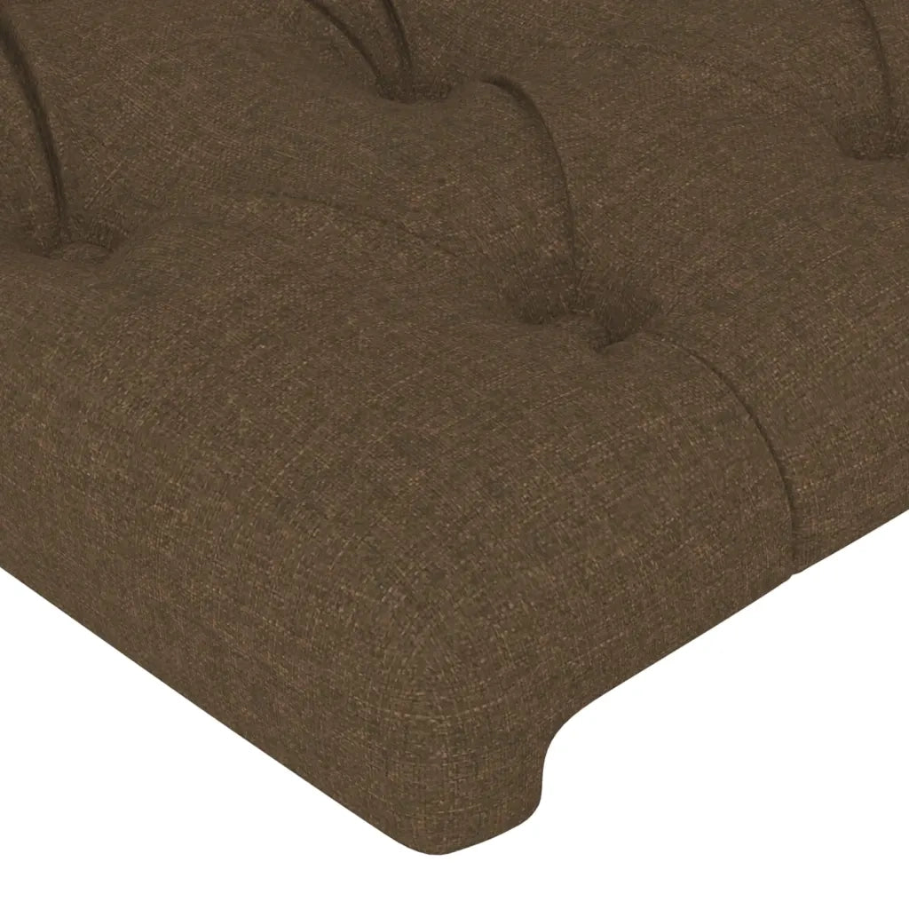 Testiera ad Orecchio-Testata con Orecchie Marrone Scuro 83x16x118/128 cm in Tessuto 323003