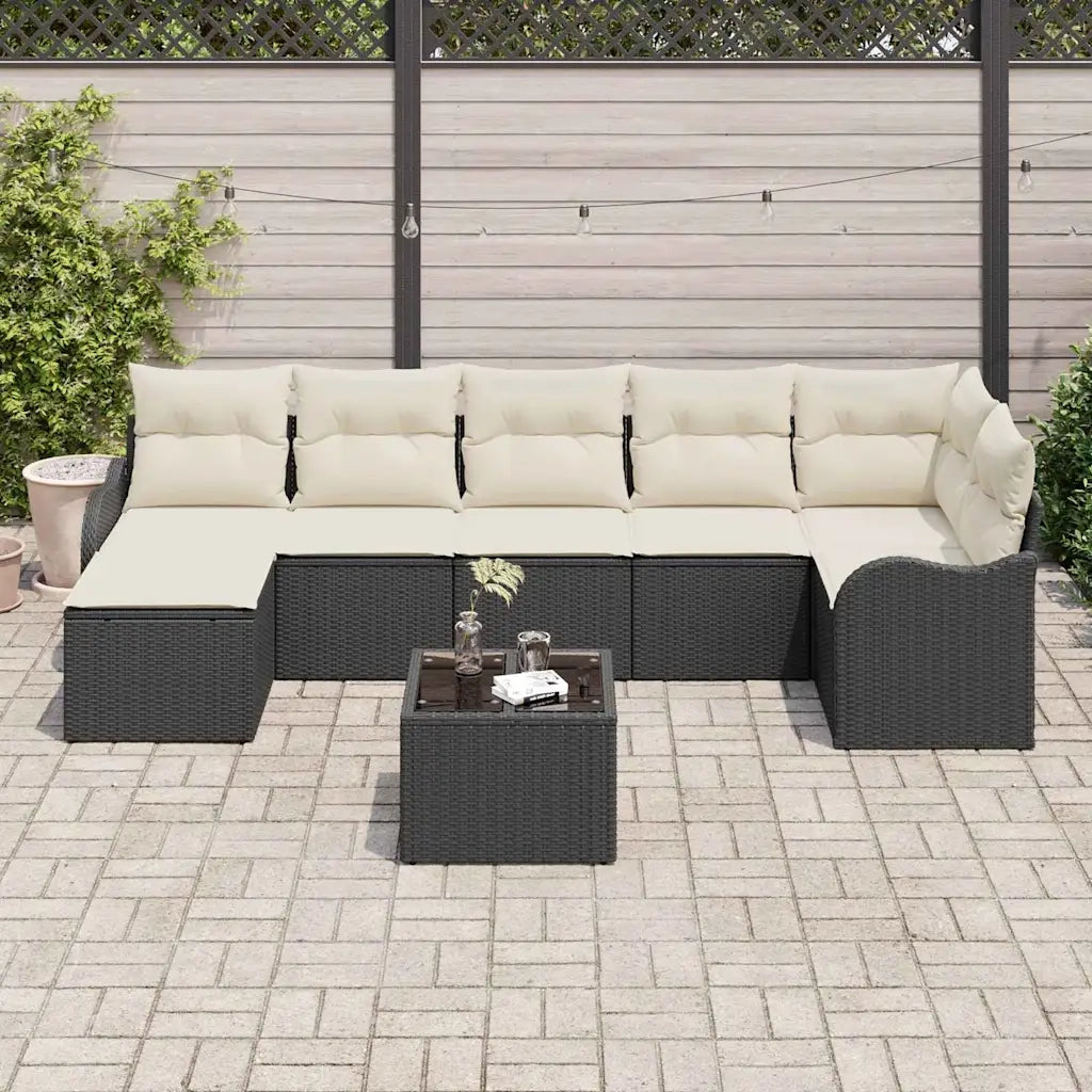 Set Divano da Giardino Nero polyrattan 3345797
