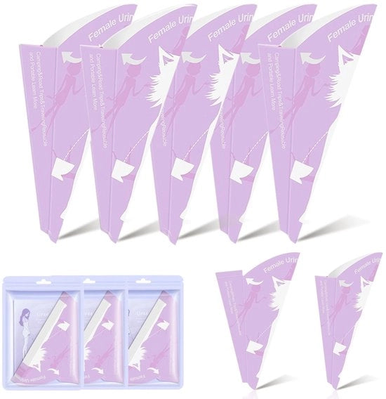 Dispositivo di Igiene Urinale per Donna - 30 Pezzi - Urinale da Portare con Sè - Stazione di Igiene - Pannolino Water-Resistente - Accessori da Viaggio - 18,5 x 10 cm - Urinale per Donna