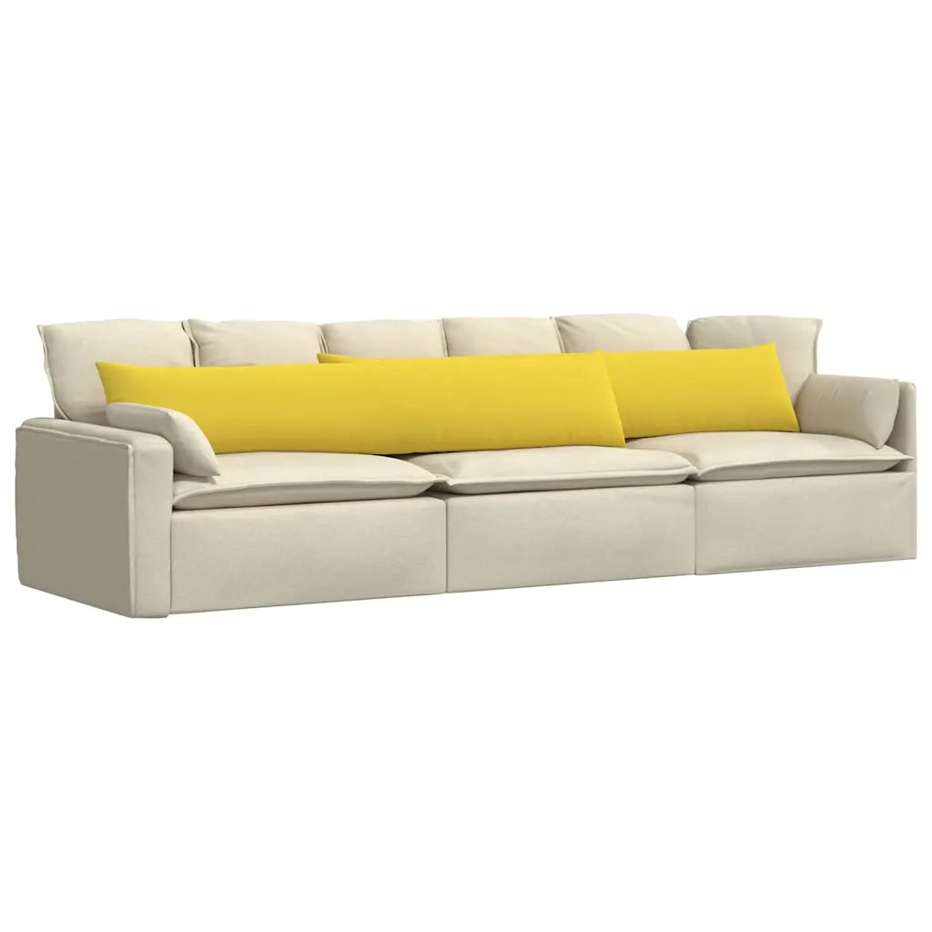 Cuscini da Divano 2 pcs Giallo Chiaro 200 x 40 cm Tessuto 42013877