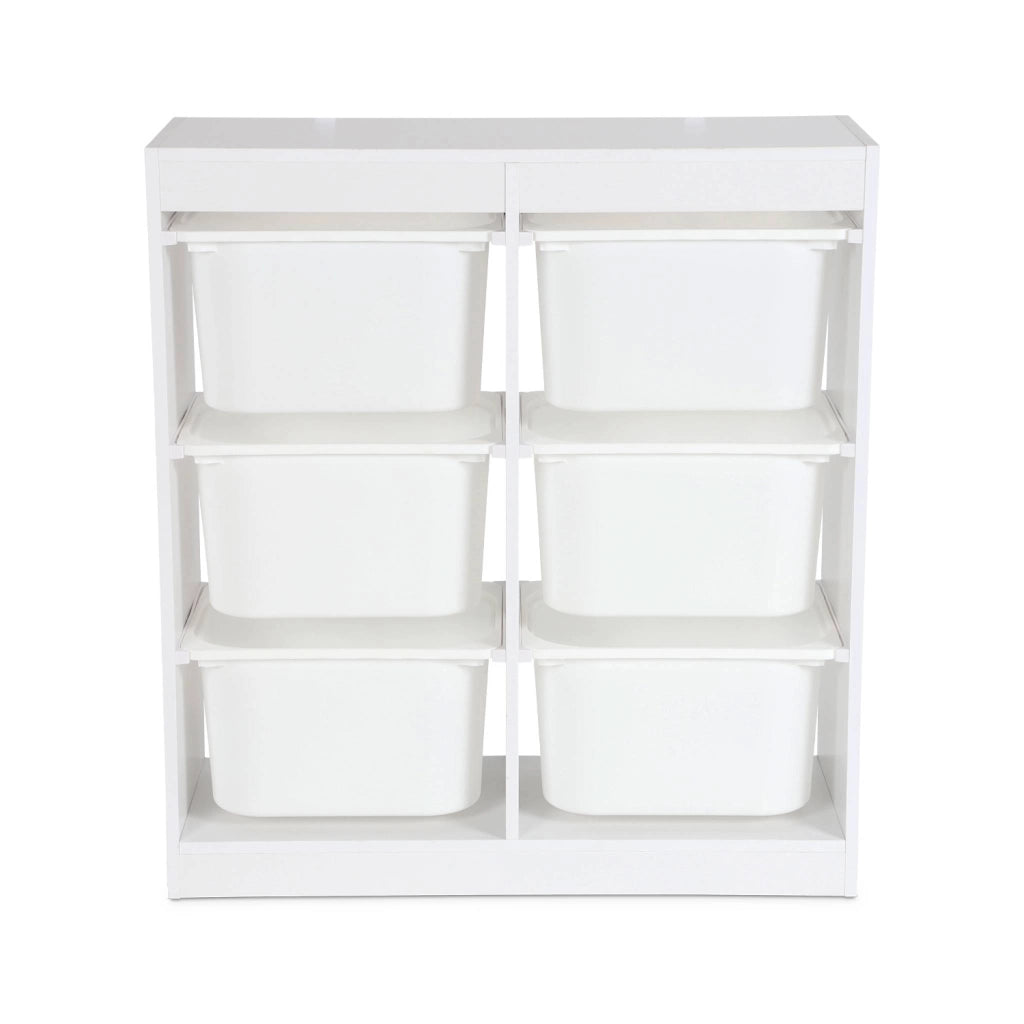 Contenitore per bambini con 6 contenitori, bianco