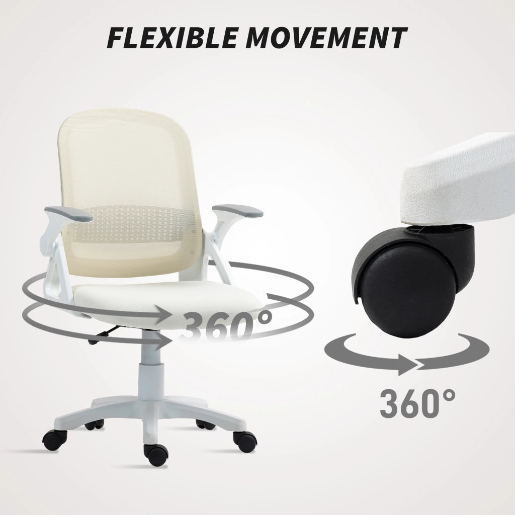 Sedia da ufficio ergonomica ¨C Minimal ¨C bianco, rete, braccioli regolabili, altezza regolabile