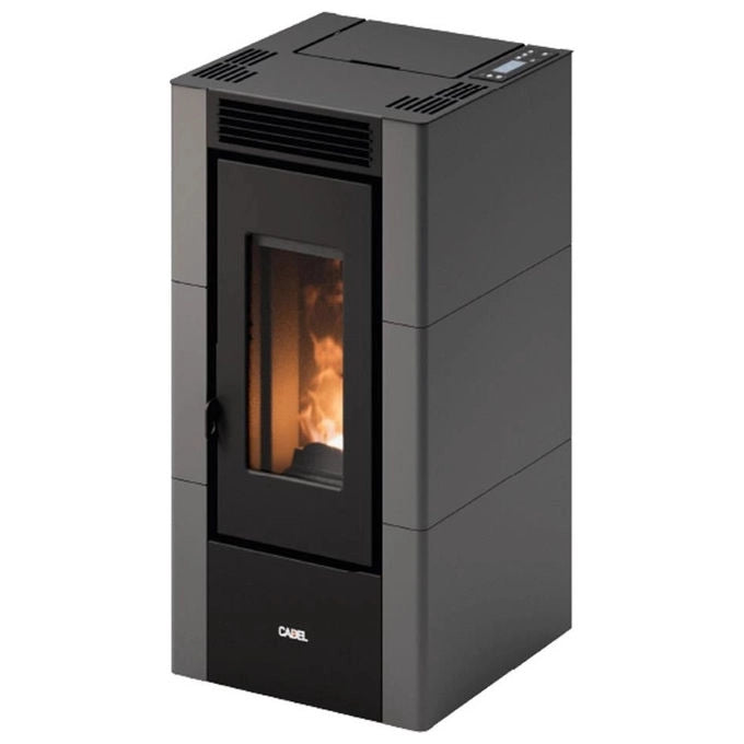 Cadel stufa a pellet Cristal 6 T1, 5.5 kw, colore antracite, riscaldamento domestico