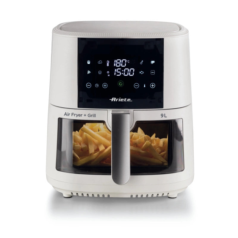 Friggitrice ad aria 9L 1500W - 8 programmi - Cestello trasparente - Bianco