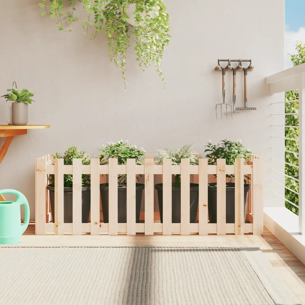 Fioriera | Cassetta per fiori | Vaso da Giardino a Recinzione 150x50x50cm in Massello Pino