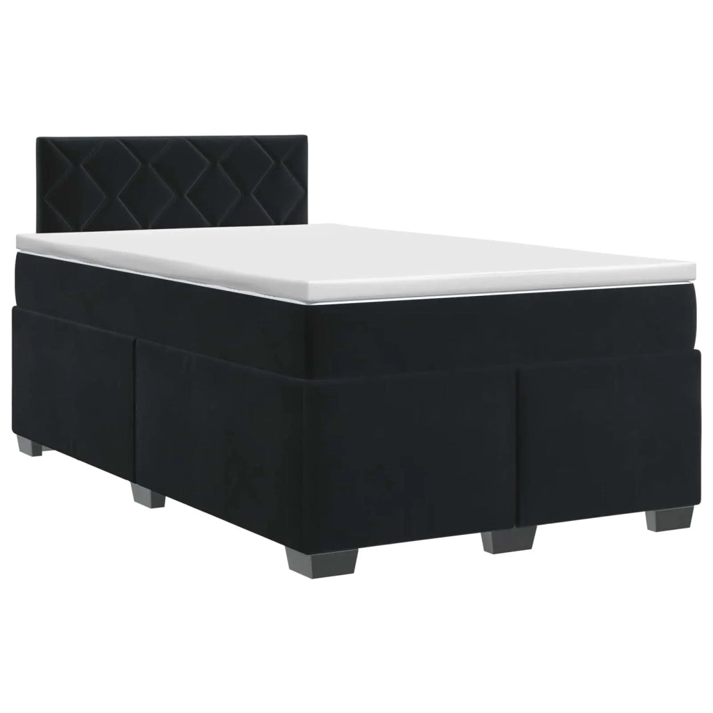 Letto box spring con materasso Nero 120 x 200 cm Velluto 3450700
