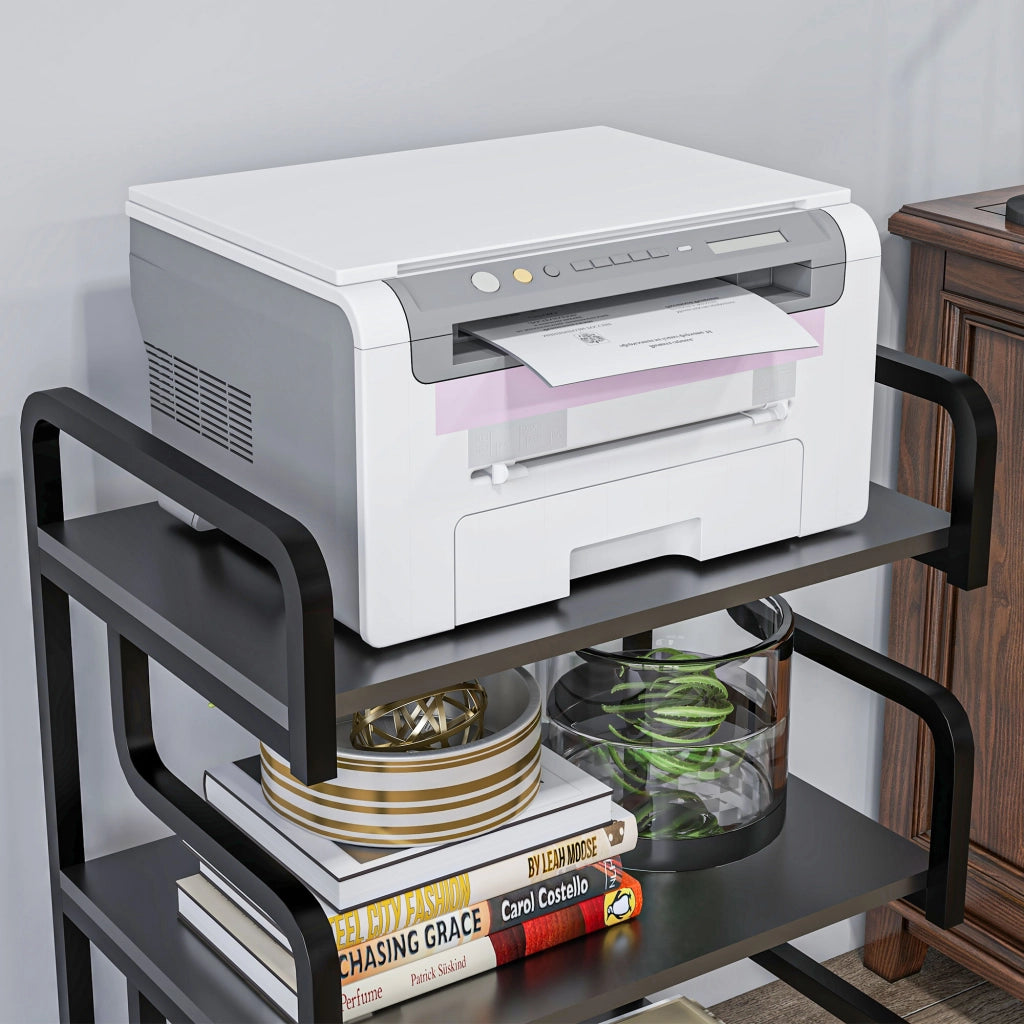 Libreria a 3 livelli in metallo ¨C zephmum ¨C Nero 55x40x77 cm