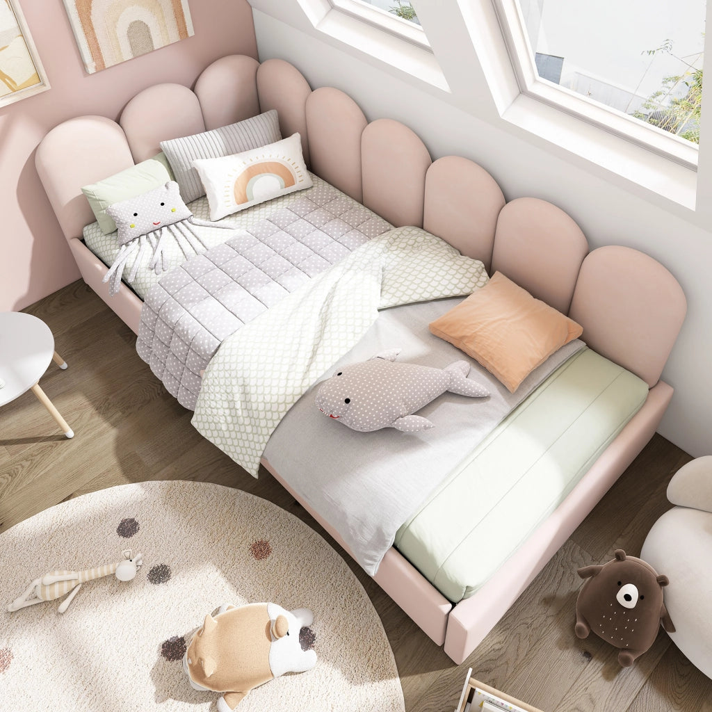 Letto singolo contenitore – 90x190 cm – daybed cassetti – velluto rosa