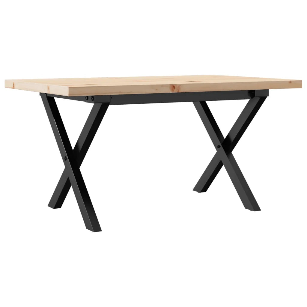Tavolino salotto | Tavolino da caff¨¨ | Tavolino da Soggiorno Telaio a X 80x50x40,5 cm Legno Pino e Acciaio