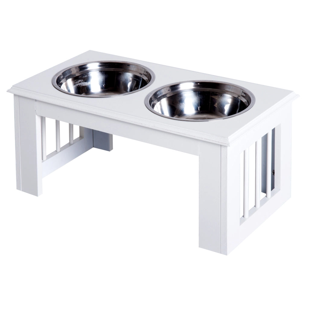 Stazione Alimentazione Cani Antiscivolo ¨C Xylo ¨C Bianco 58,4x30,5x25,4cm 2L