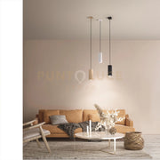 SOSPENSIONE ALOA PICCOLA 1 LUCE ATTACCO GU10 NERO H.20CM