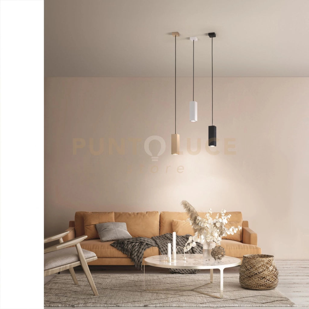 SOSPENSIONE ALOA PICCOLA 1 LUCE ATTACCO GU10 NERO H.20CM