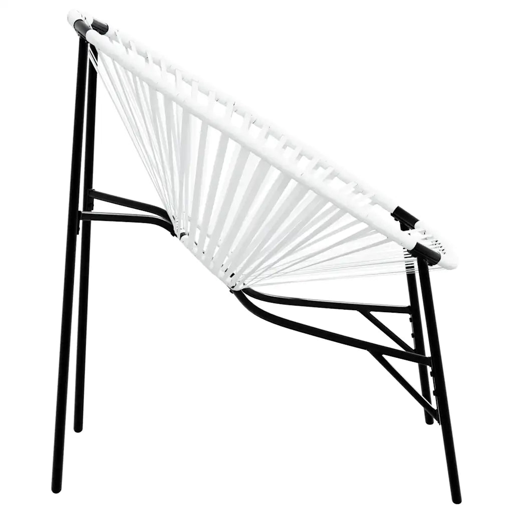 Sedia da Uovo da Giardino in Polyrattan Nero e Bianco 4009288