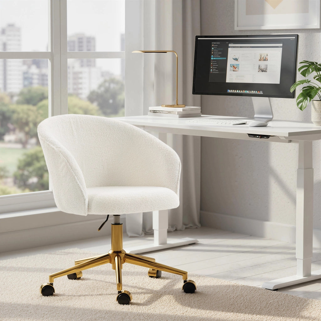 Sedia da ufficio ergonomica regolabile in altezza ¨C Minimal ¨C crema