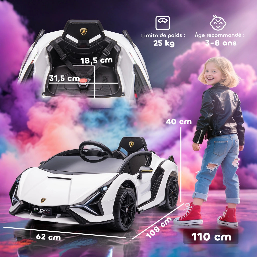 Auto elettrica per Bambini Lamborghini Sian ¨C Minimal ¨C Bianco