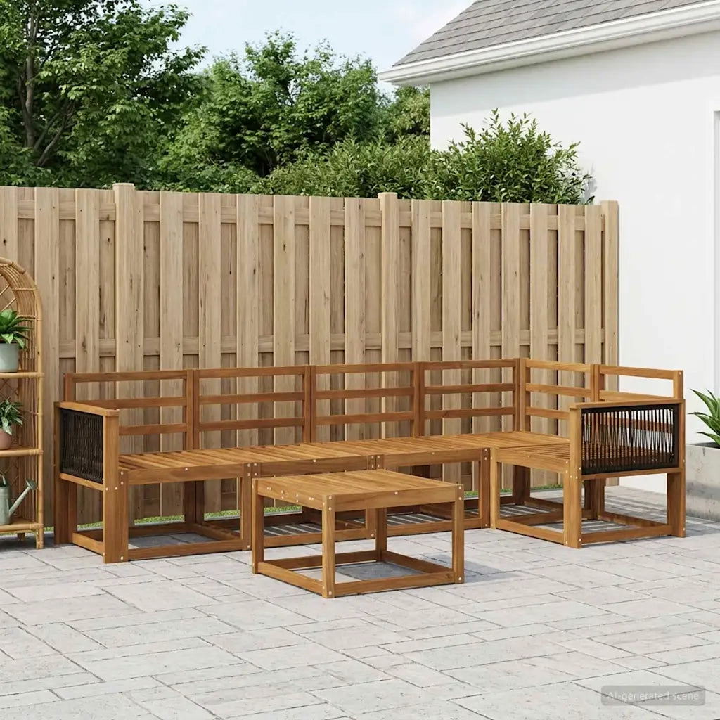 Set di divani da esterno 6 pcs Naturale