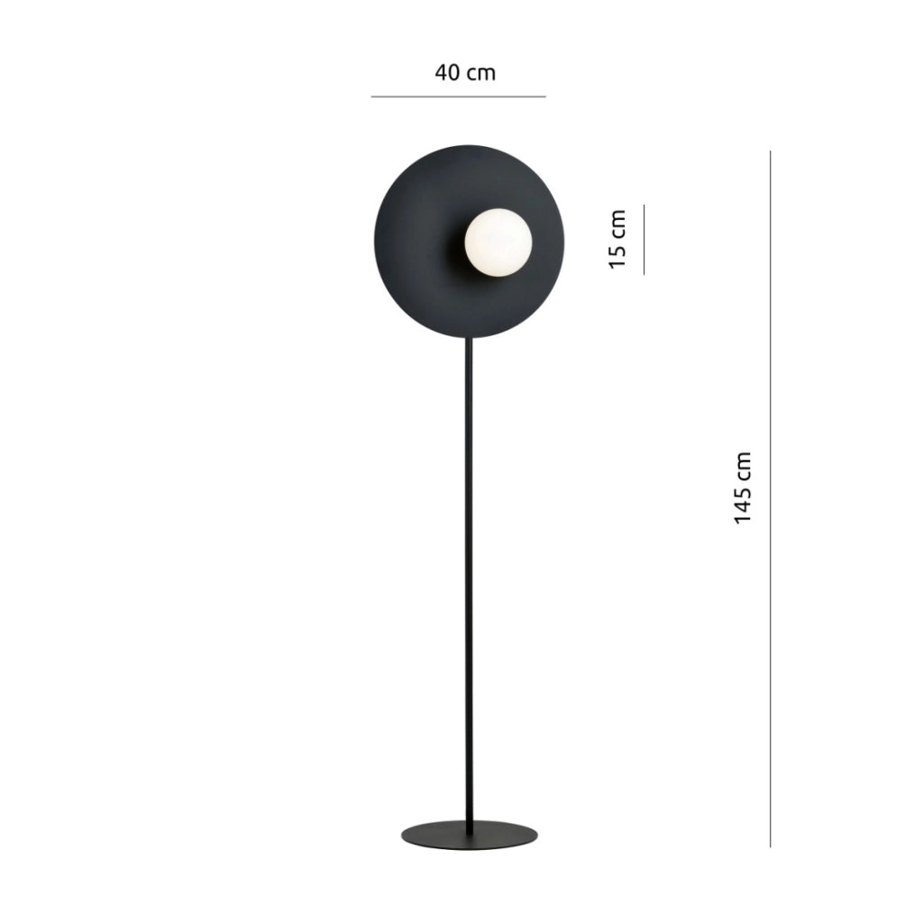 Lampada da terra OSLO nero/opalino E14 Emibig h145